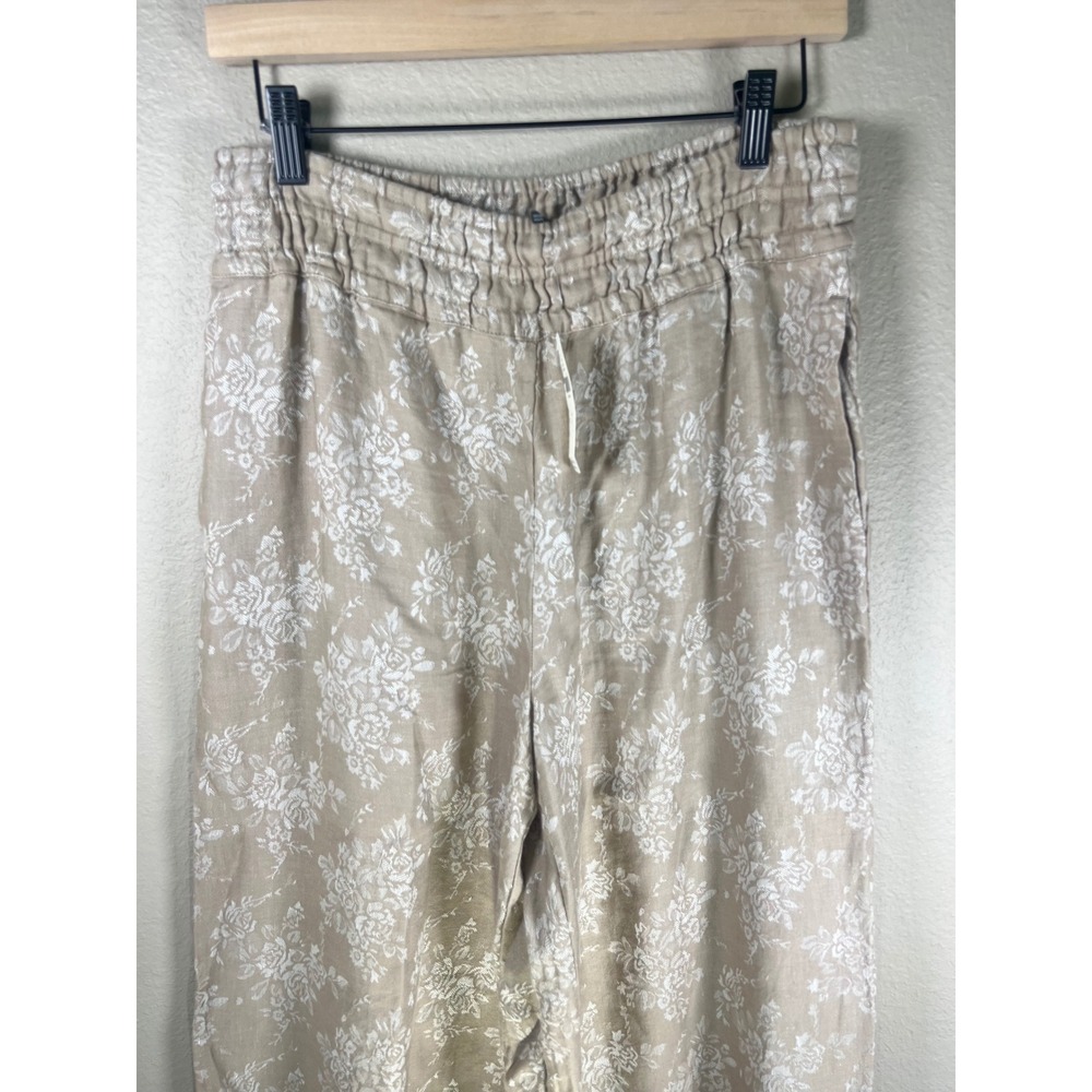 NWT Anthropologie The Somerset Jacquard Pull On Wide Leg Linen Blend Pants Small - Picture 5 of 15